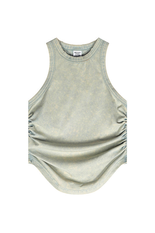 235GSM Ruched Coolness Material Washed Vest