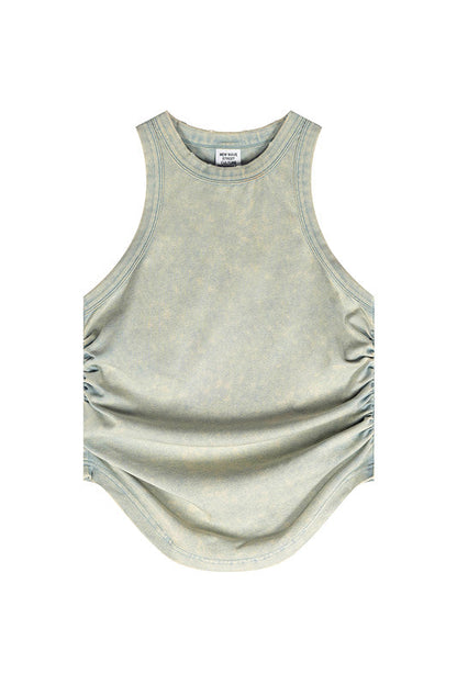 235GSM Ruched Coolness Material Washed Vest