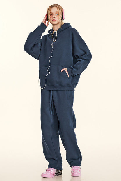 345GSM Fleece Solid Oversized Hoodie