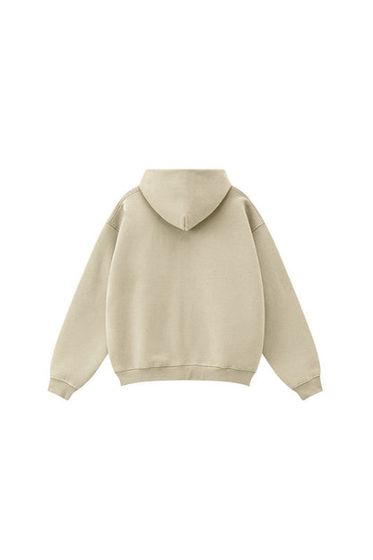 345GSM Fleece Solid Color Zipper Jacket