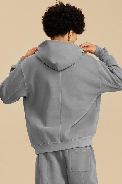 355G Washed Fleece Hoodie