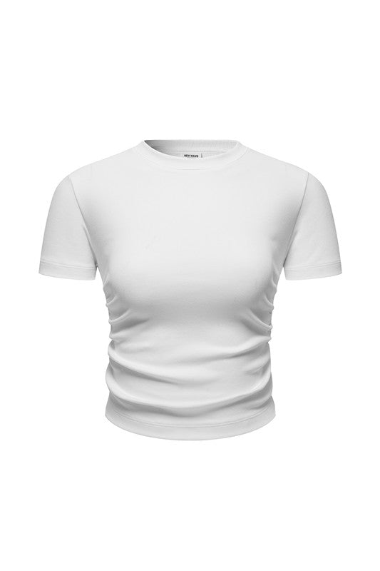 220GSM Ruched Crop Tee