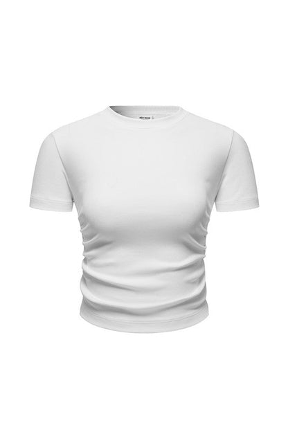 220GSM Ruched Crop Tee