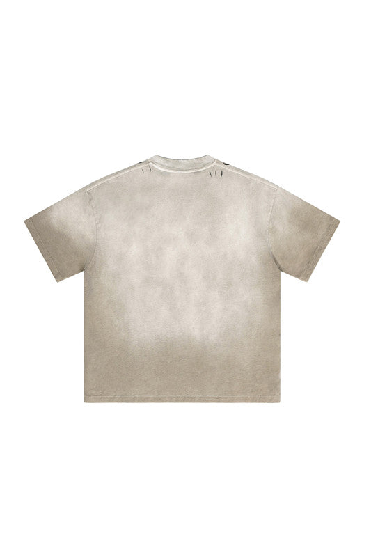 250GSM Distressed Washed Sun Fade Tee