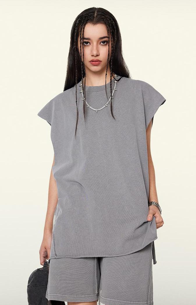 270GSM Distressed Vintage Muscle Tee