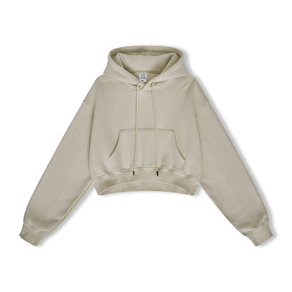 Basic Fleece Crop Hoodie