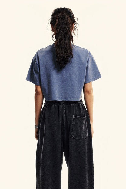 230GSM Stone Washed Crop Tee