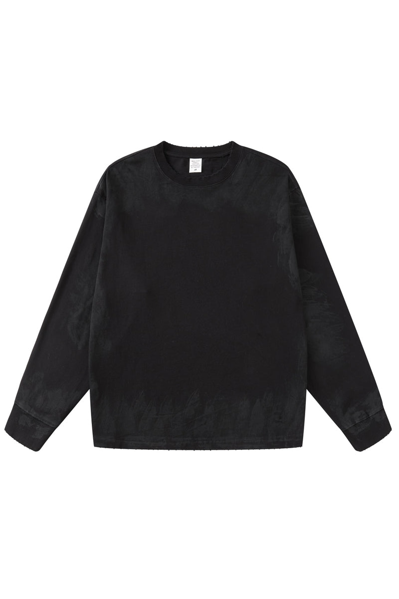 Washed Distressed Cotton Crew