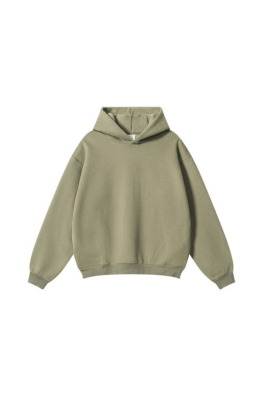 345GSM Solid Color Zipper Pockets Hoodie