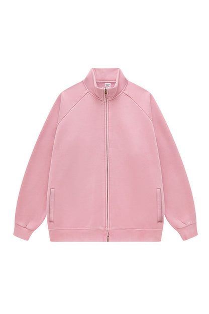 Washed Fleece Zipper Jacket