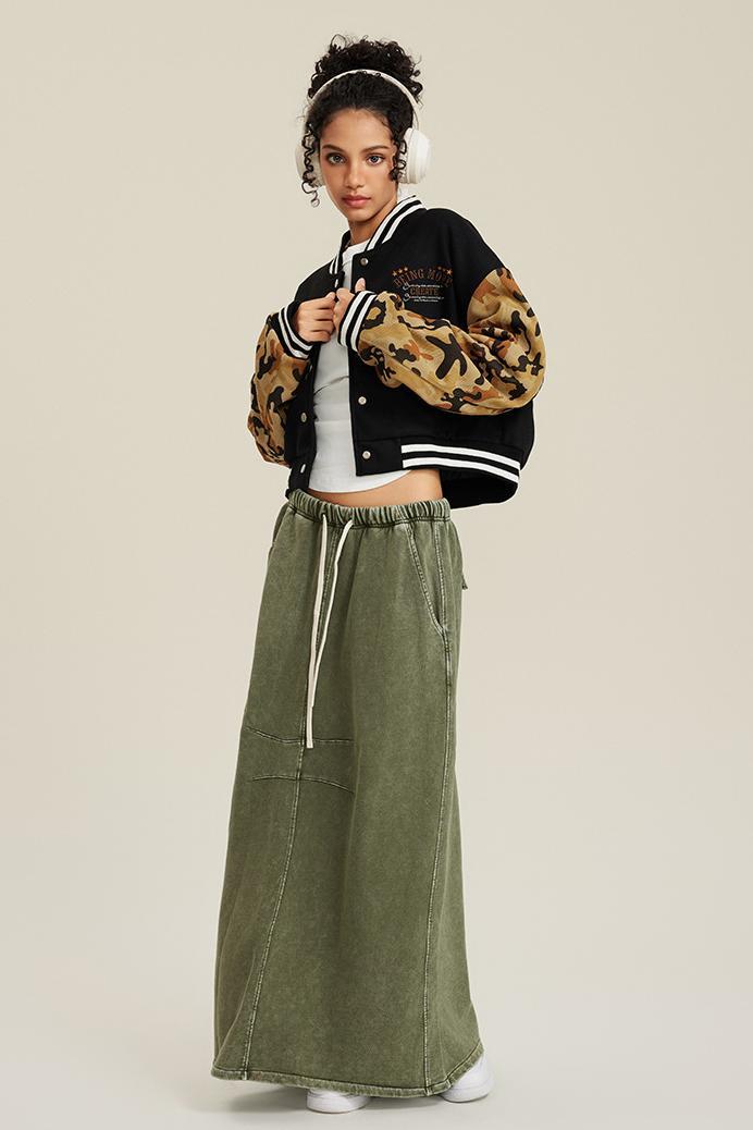 Camo Sleeve Baseball Jacket