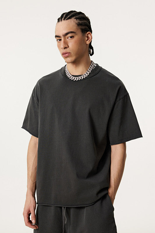 275GSM Distressed Pigment Dyed Tee