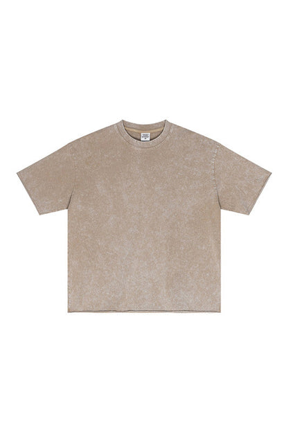 285GSM Distressed Fried Snowflakes Washed Tee