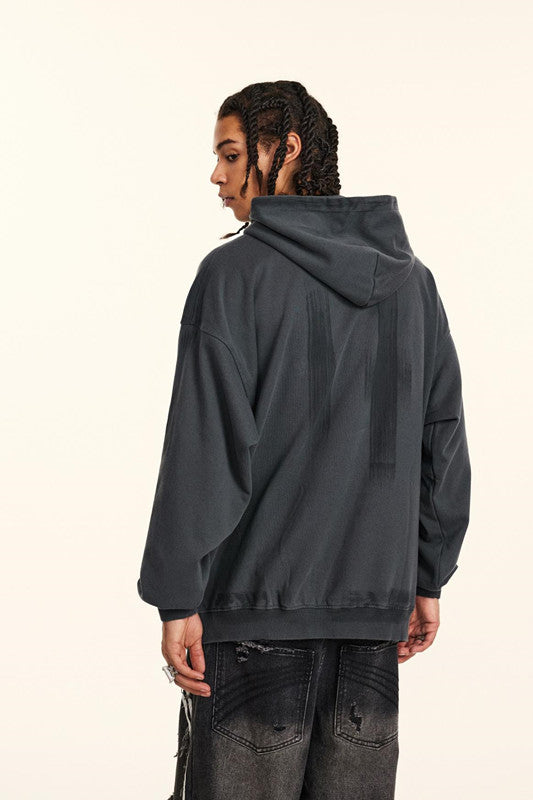 370GSM Dirty Effect Washed Out Hoodie