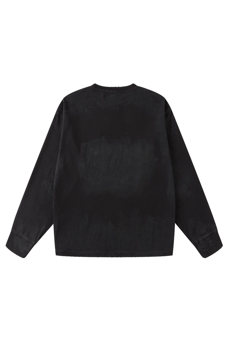 Washed Distressed Cotton Crew