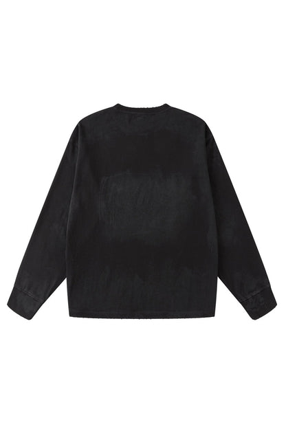 Washed Distressed Cotton Crew
