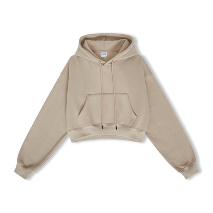 Basic Fleece Crop Hoodie
