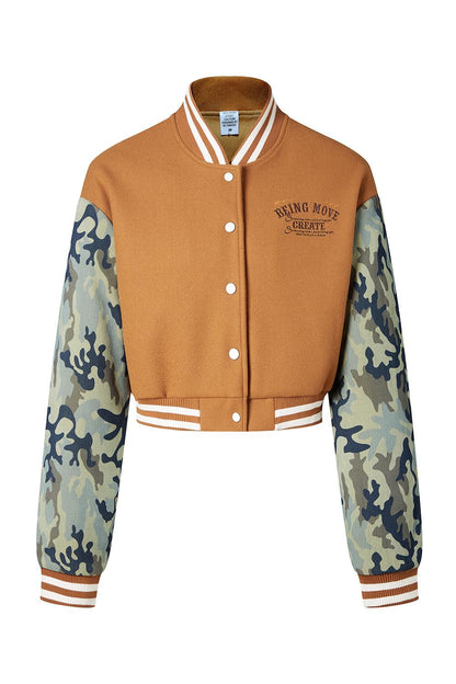Camo Sleeve Baseball Jacket