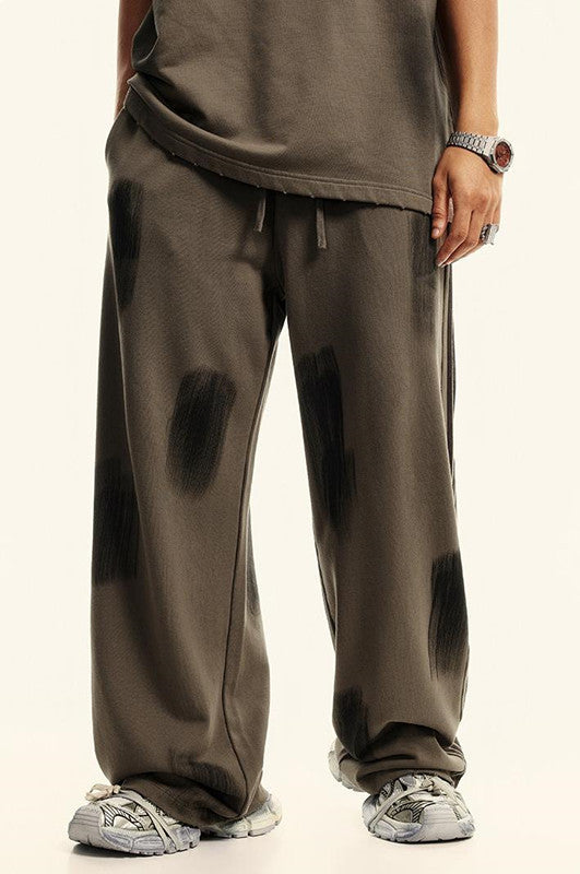 380GSM Brush Dyed Stripe Side Sweatpants