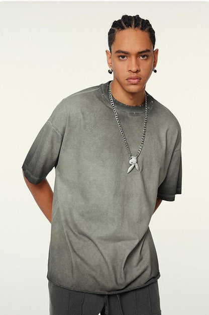 250GSM Distressed Gradient Washed Tee
