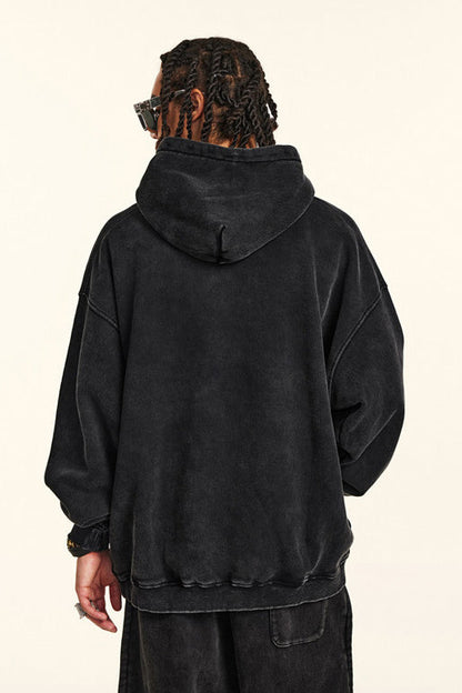 332GSM Pigment Dyed Washed Fleece Hoodie