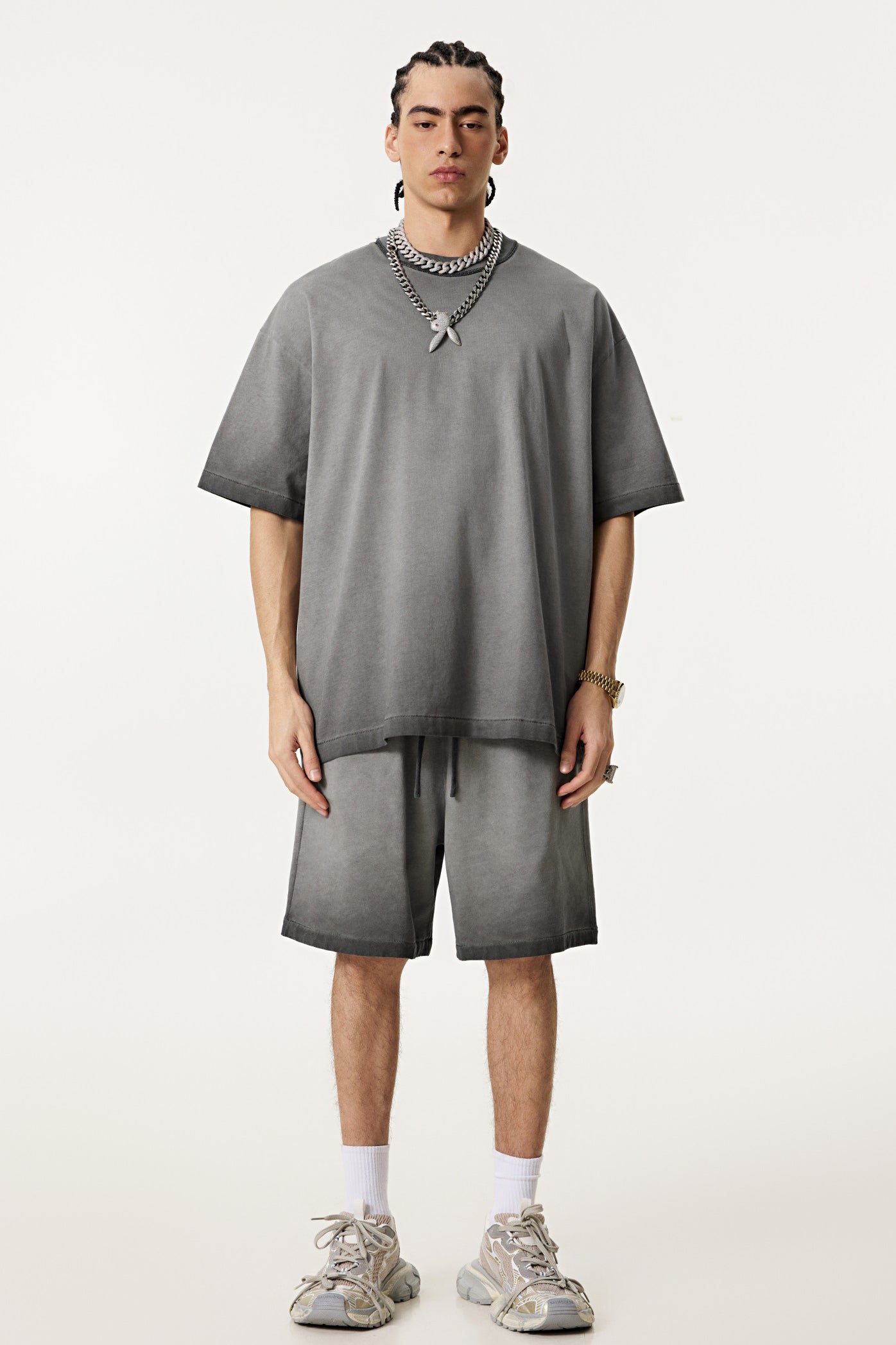 310GSM Gradient Washed Distressed Short