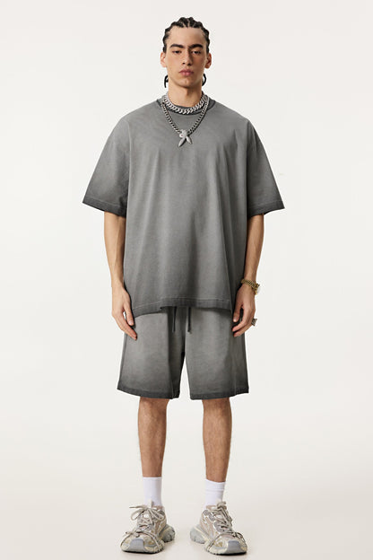 310GSM Gradient Washed Distressed Short