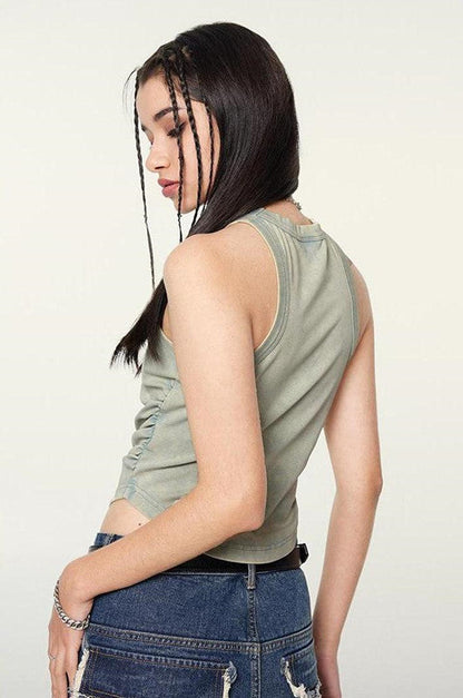 235GSM Ruched Coolness Material Washed Vest