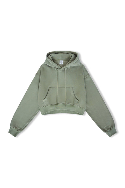 Basic Fleece Crop Hoodie