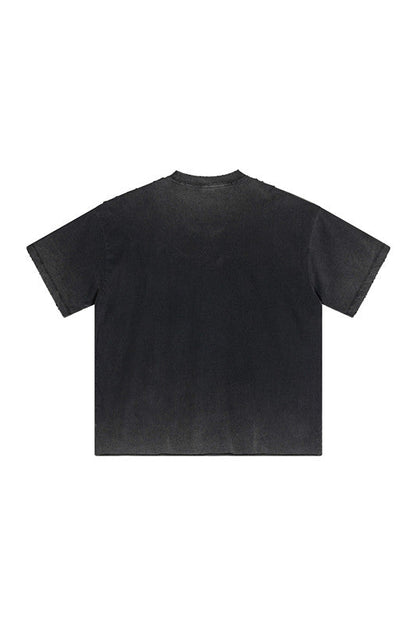 250GSM Distressed Gradient Washed Tee