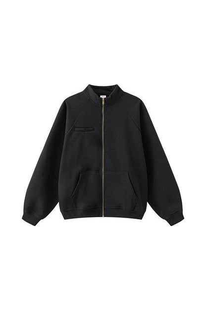 420GSM Solid Color Fleece  Zipper Jacket