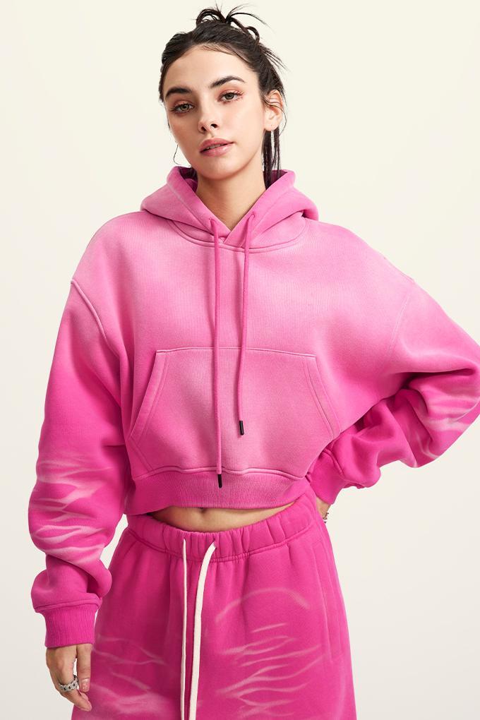 Washed Gradient Fleece Hoodie