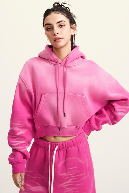 Washed Gradient Fleece Hoodie