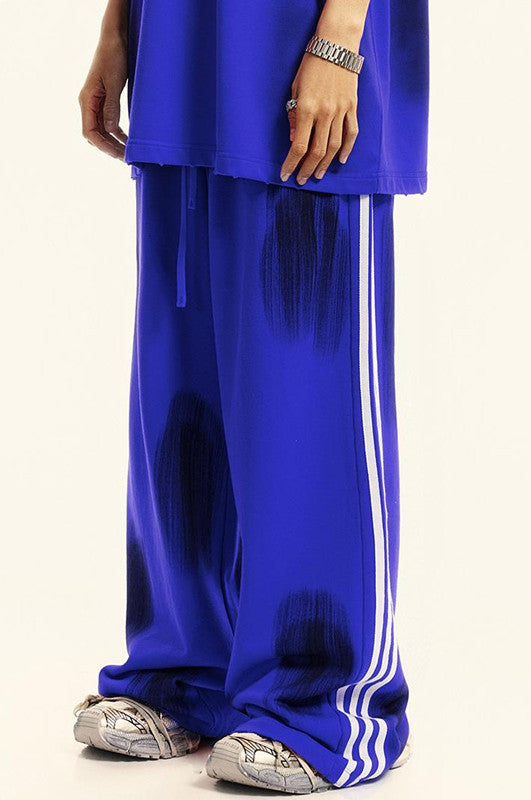 380GSM Brush Dyed Stripe Side Sweatpants
