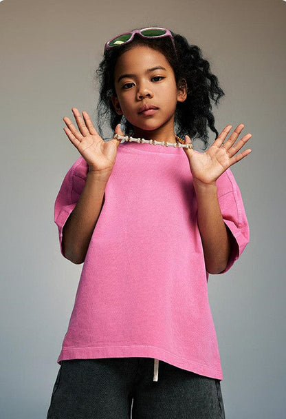 Kids 250G Side Stripe Washed Tee