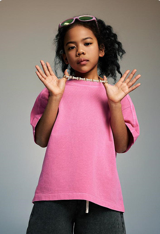 Kids 250G Side Stripe Washed Tee