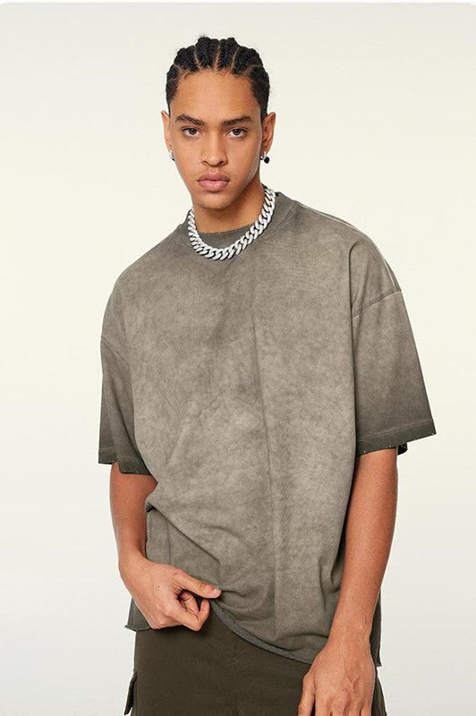 250GSM Distressed Gradient Washed Tee