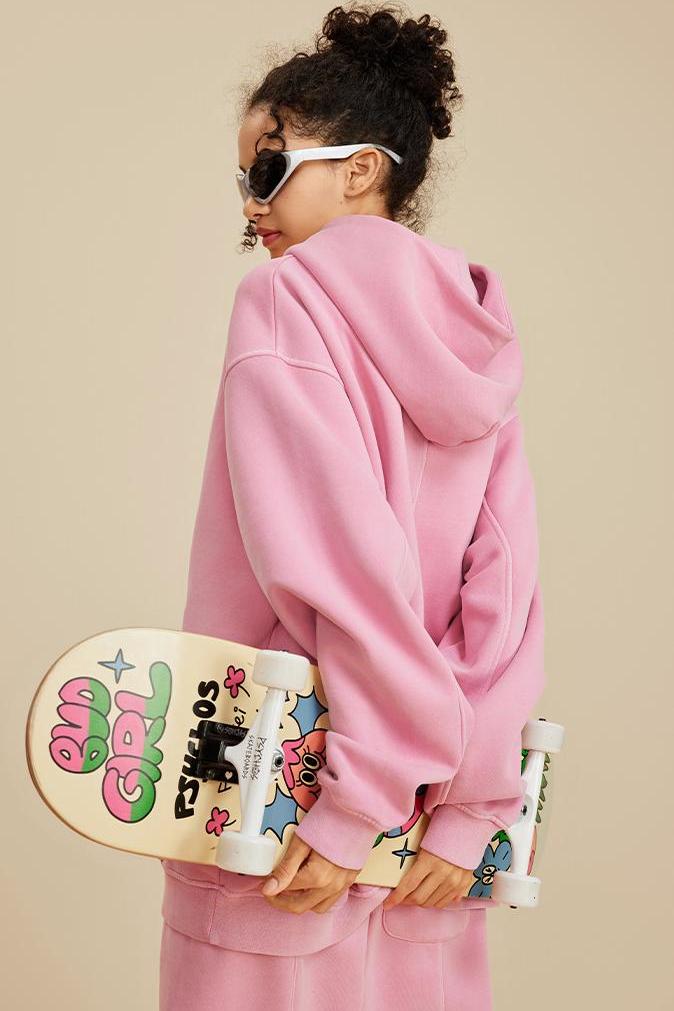 355G Washed Fleece Hoodie
