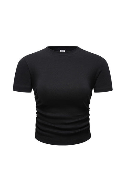 220GSM Ruched Crop Tee