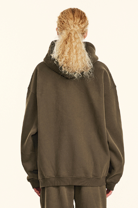 345GSM Fleece Solid Oversized Hoodie