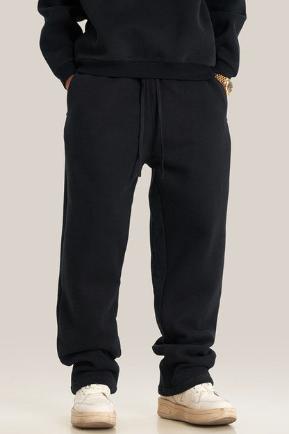 345GSM Relaxed Solid Color Fleece Sweatpants