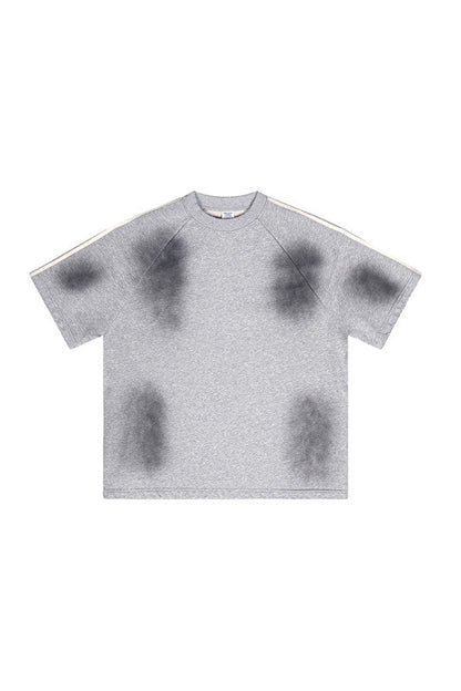 300GSM Dirty Effect Stripe Side Tee