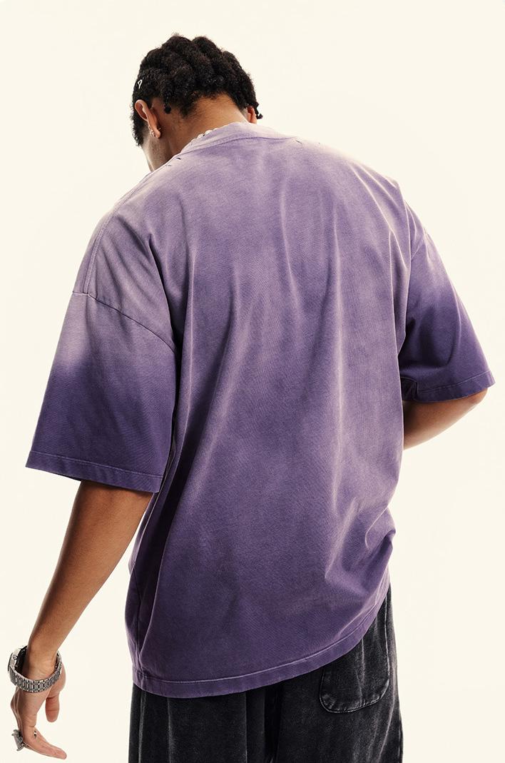 250GSM Distressed Washed Sun Fade Tee