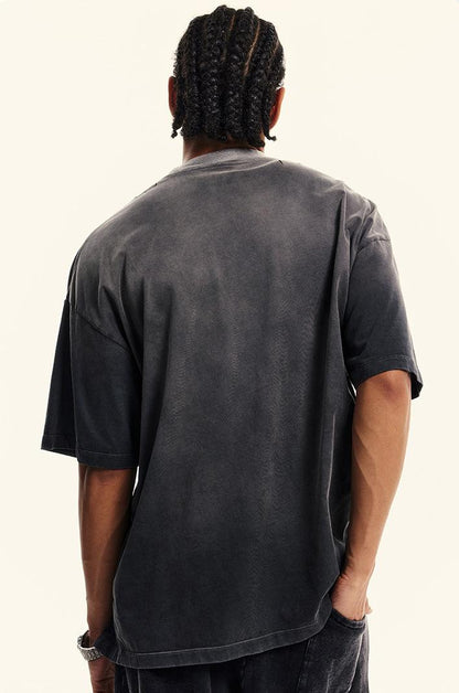 250GSM Distressed Washed Sun Fade Tee